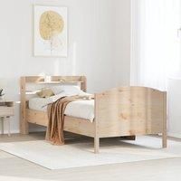 Bed Frame without Mattress 75x190 cm Small Single Solid Wood Pine