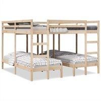 Triple Bunk Bed Frame 140x200/70x140 cm Solid Wood Pine
