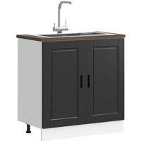 Sink Base Cabinet"Porto" Black 80x46x81.5 cmEngineered Wood