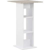 Bar Table White and Concrete 60x60x110 cm