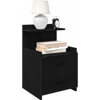 Bedside Cabinet with 2 Drawers Black 40x36.5x62 cm