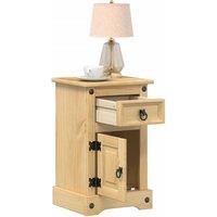 Berkfield Home Bedside Cabinet Corona 35x32.5x58 cm Solid Wood Pine in Brown