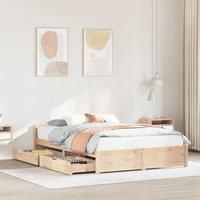 Bed Frame without Mattress 120x190 cm Small Double Solid Wood Pine