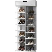 Elegant 8-Tier Wooden Shoe Rack with Drawer for Entryways or Bedrooms