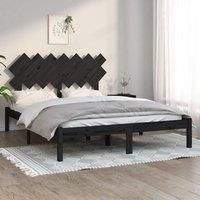 Bed Frame Black 140x200 cm Solid Wood