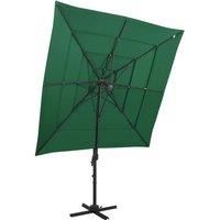 4-Tier Parasol with Aluminium Pole Green 250x250 cm