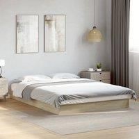 Bed Frame without Mattress Sonoma Oak 140x200 cm Engineered Wood