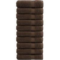 Premium Hand Towels SOLUND 10pcs Brown 50x100cm 600gsm