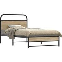 Bed Frame Without Mattress 90x200 cm Smoked Oak Engineered Wood