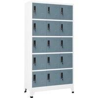 Locker Cabinet Light Grey and Dark Grey 90x40x180 cm Steel