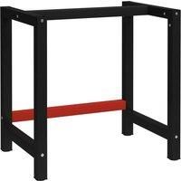 Work Bench Frame Metal 80x57x79 cm Black and Red