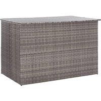 Garden Storage Box Grey 150x100x100 cm Poly Rattan