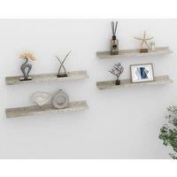 Wall Shelves 4 pcs Concrete Grey 60x9x3 cm