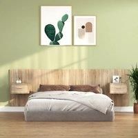Bed Headboard with Cabinets Sonoma Oak Engineered Wood