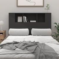 Headboard Cabinet Black 120x18.5x104.5 cm