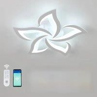 LED Ceiling Light Dimmable,White Ceiling Lamp Modern with Remote Control,Creative Petal Ceiling