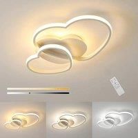 Dimmable LED Ceiling Light,64W Heart Ceiling Lamp 3000K/4500K/6500K,Chandelier White with Remote