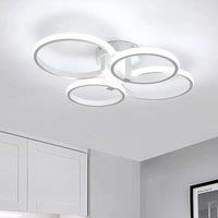 Modern LED Ceiling Light,Round Ceiling Lamp 5400LM 48W,Acrylic Metal White Ceiling Light for Living