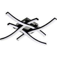 Modern LED Ceiling Light,24W Black Creative Ceiling Light 6500K Cool White Light,Acrylic Wavy