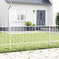 Garden Fence with Hoop Top - White, 6.8x1 m Steel