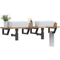Basin Shelf Wall Mounted Steel and Solid Wood Acacia