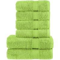 6 Piece Premium Towel Set SOLUND Apple Green 600 gsm