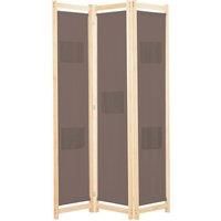 3-Panel Room Divider Brown 120x170x4 cm Fabric