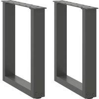 Coffee Table Legs U-Shaped 2 pcs Anthracite 28x(42-43) cm Steel