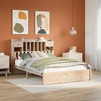 Bookcase Bed without Mattress 160x200cm Solid Wood Pine