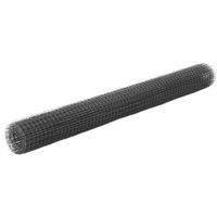 Chicken Wire Fence Steel with PVC Coating 25x1.5 m Grey