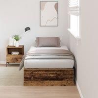 Storage Bed Frame Old Wood 100x200 cm