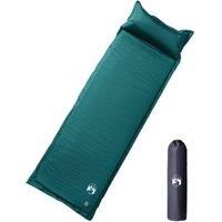 Self Inflating Camping Mattress with Pillow 1-Person Green
