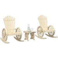 3 Piece Garden Lounge Set Solid Wood Fir