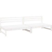 Garden Middle Sofas 2 pcs White 120x80 cm Solid Wood Pine
