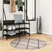 Shaggy Rug PAMPLONA High Pile Modern Beige and Anthracite £ 100 cm