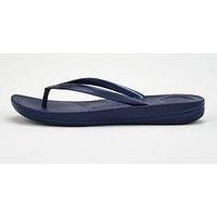 FitFlop IQUSHION™ Ladies Ergonomic Toe Post Flip Flops All Black