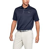 Under Armour Tech, Lightweight and Breathable Polo T Shirt for Men, Comfortable Short Sleeve Polo Shirt Men, Midnight Navy / Graphite / Graphite, M