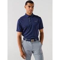 Under Armour Tech, Lightweight and Breathable Polo T Shirt for Men, Comfortable Short Sleeve Polo Shirt Men, Midnight Navy / Graphite / Graphite, 2XL