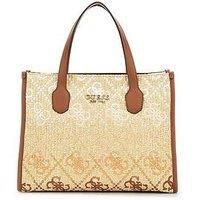 GUESS SILVANA 2 COMP TOTE, Col - Cognac Logo, One size