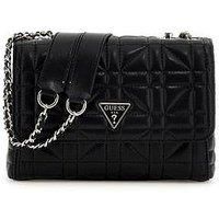 GUESS Edita Convertible Crossbody Flap, Black, One size