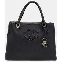 GUESS Calebra Status Satchel, Black, One size