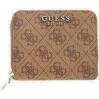 GUESS Laurel II SLG Small Zip Around Wallet Latte Logo