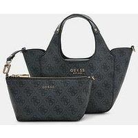 GUESS Calista 2 in 1 Mini Tote Coal Logo, Coal logo, One Size