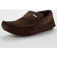 Barbour Mens Monty Slippers Brown Suede 6 (EU39)