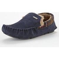 Barbour Mens Monty Slippers Navy Suede 7 (EU41)