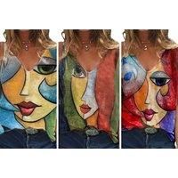 Women'S Casual Abstract Shirt - 8 Sizes & 3 Colours! - Blue