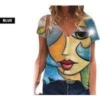 Women'S Casual Abstract Shirt - 8 Sizes & 3 Colours! - Blue