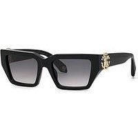 Roberto Cavalli Sunglasses SRC016M 0700 Black Smoke Women
