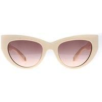 Roberto Cavalli Women's Cat Eye Shiny Beige Brown Gradient SRC017M Sunglasses