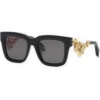 New Roberto Cavalli SRC041M 0700 Shiny Black/Gold/Grey 52-20-140 Sunglasses